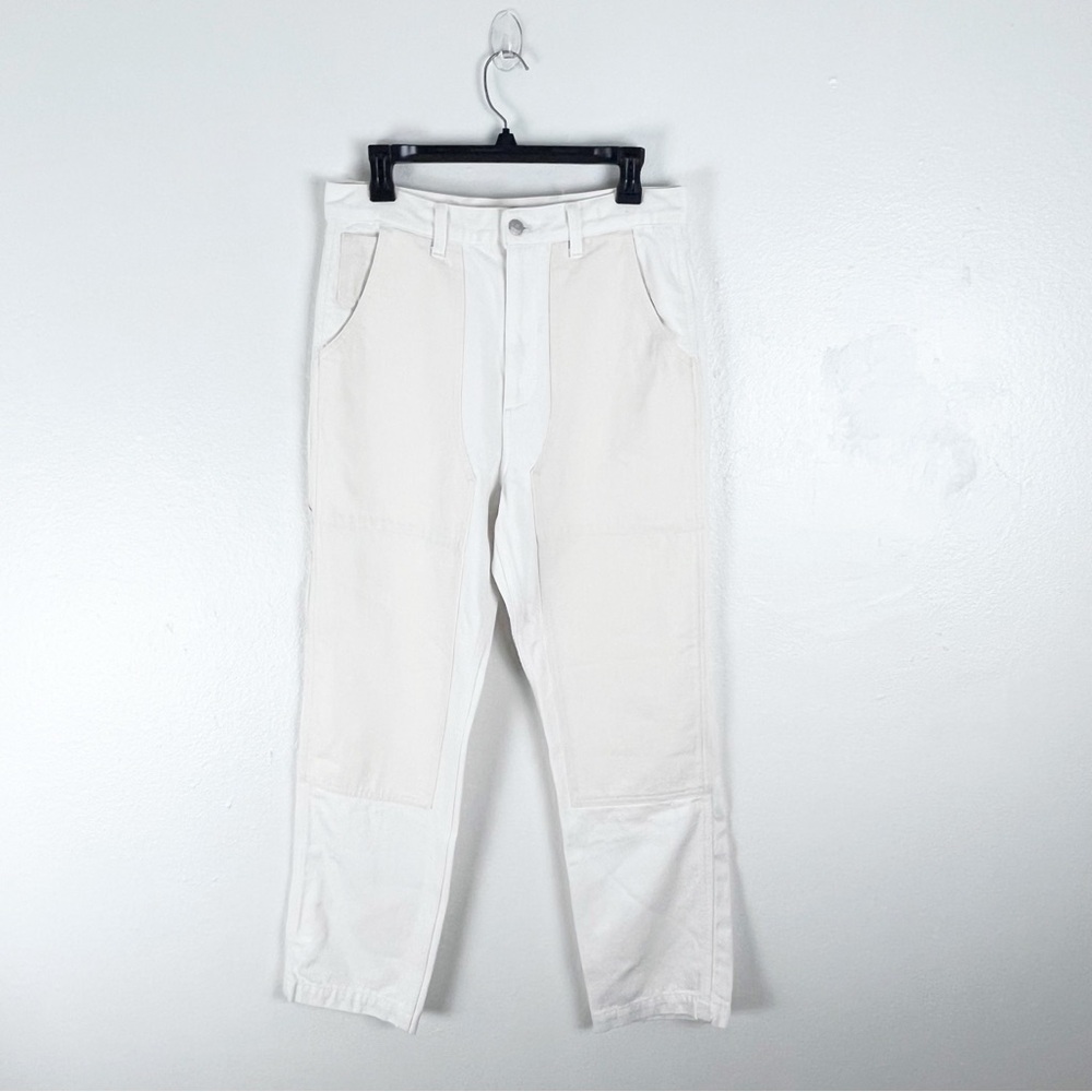 MADEWELL The Perfect Vintage Straight High Rise White Cream Two Toned Jeans 29